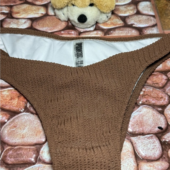 Victoria Secret  PINK brown cheeky bikini bottom New - Picture 2 of 6